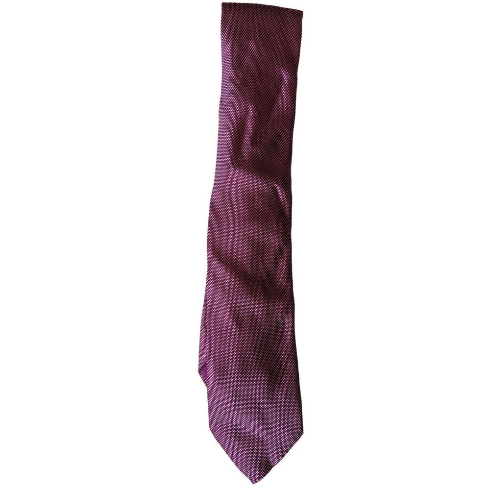 Allea Milano Silk Necktie Red White Micro Check Italian Italy Career Business - Picture 1 of 5